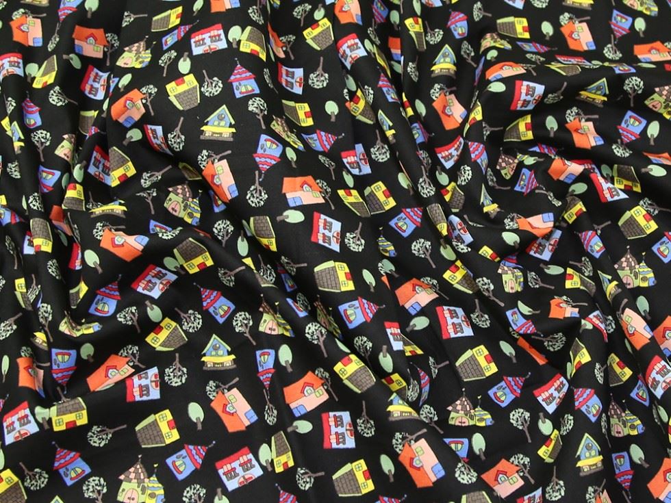 Black Deadstock 100% Cotton Poplin Fabric