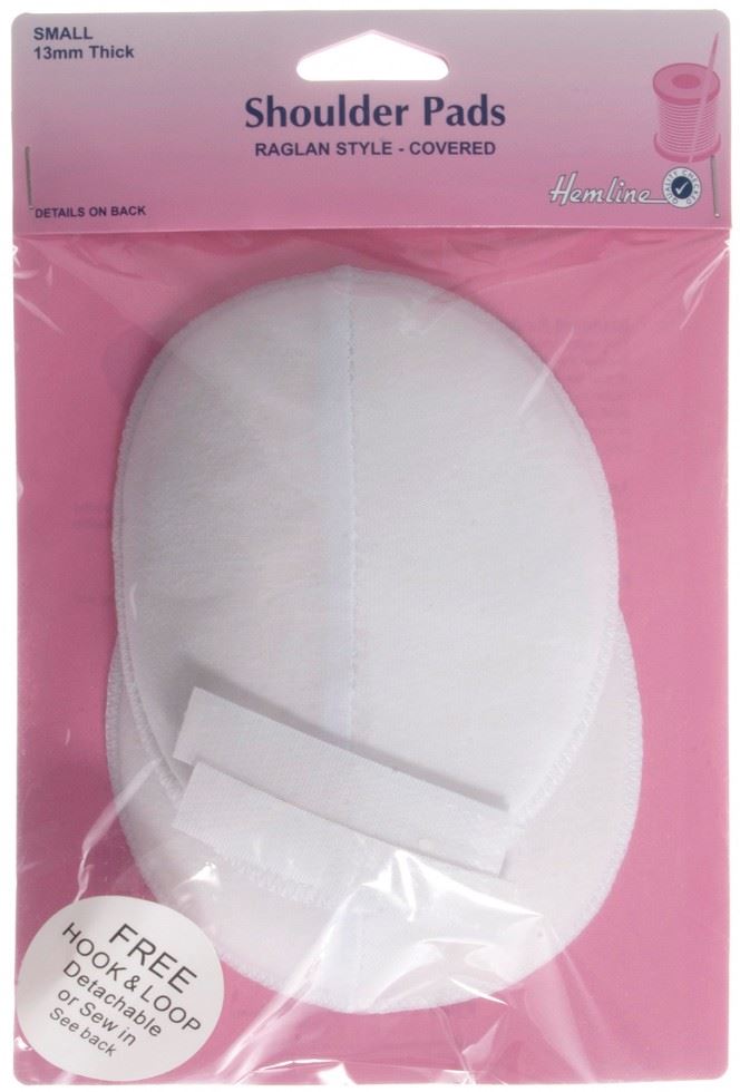 Hemline White Raglan Shaped Shoulder Pads