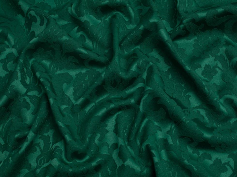 Deadstock Baroque Stretch Woven Jacquard Fabric Bottle Green
 