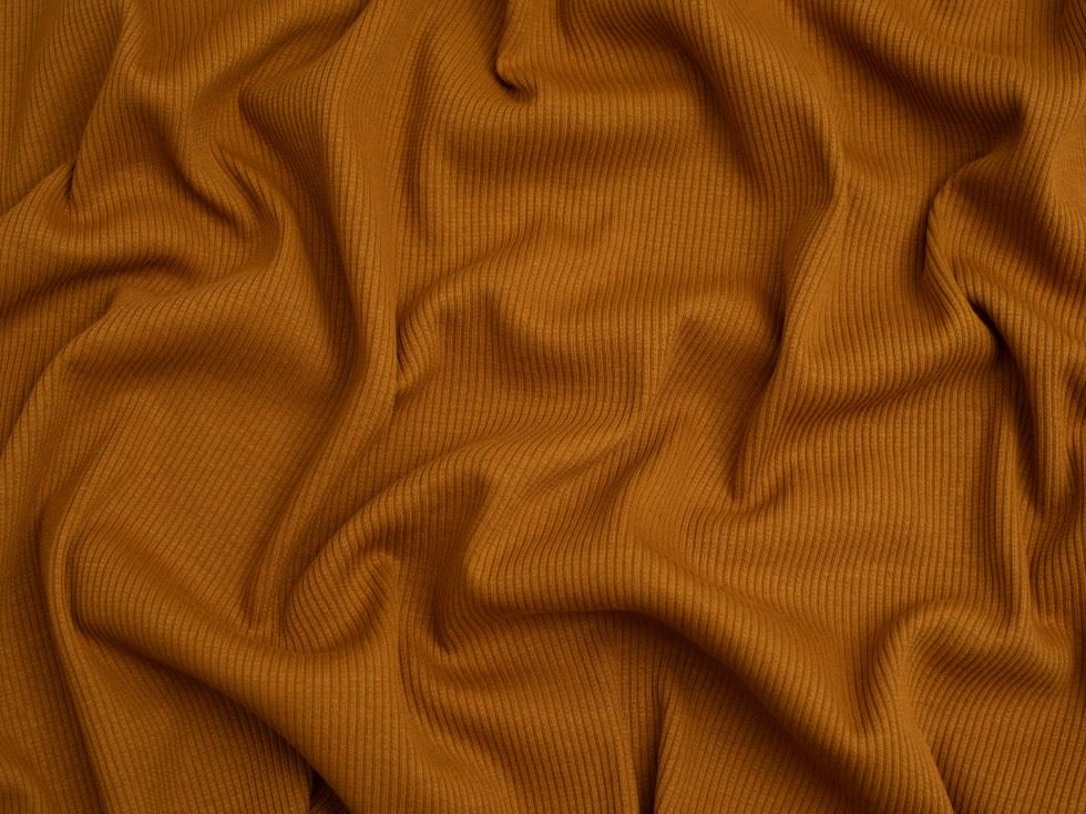 Minerva Core Range Cotton Rib Stretch Knit Fabric Camel