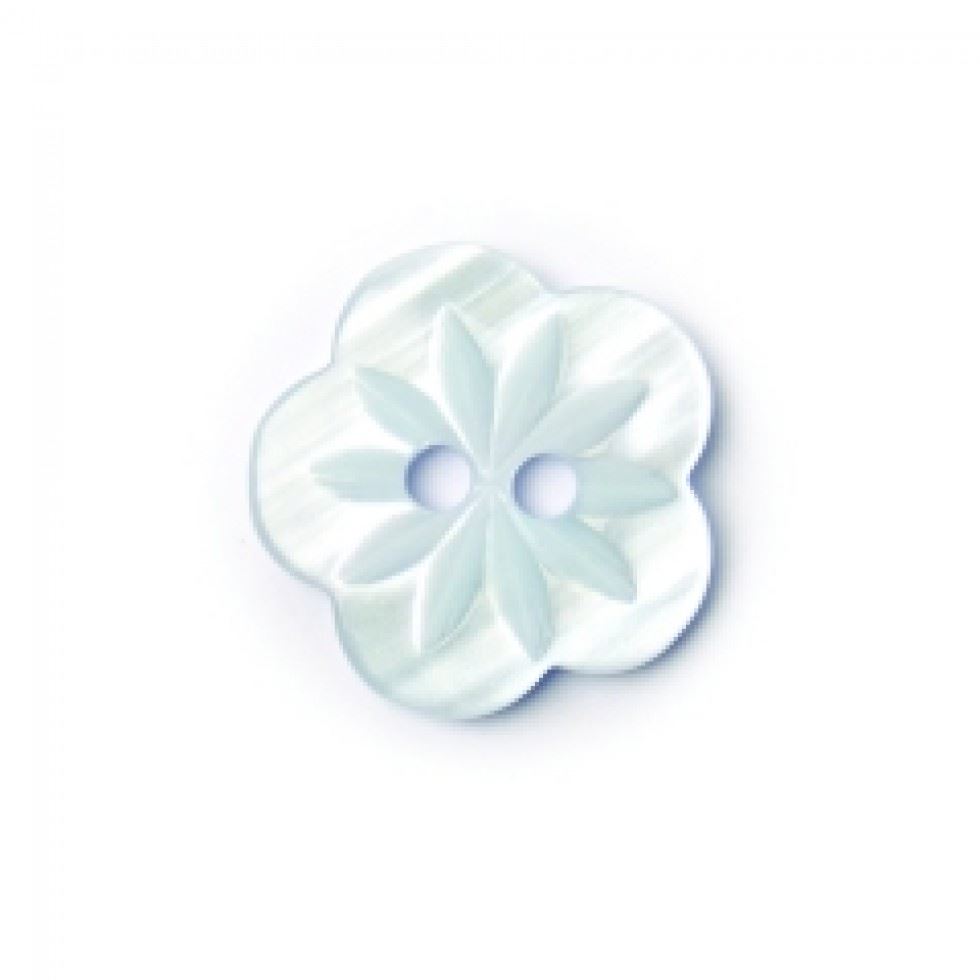 Crendon Carved Flower Buttons (Value Pack) Mint Green