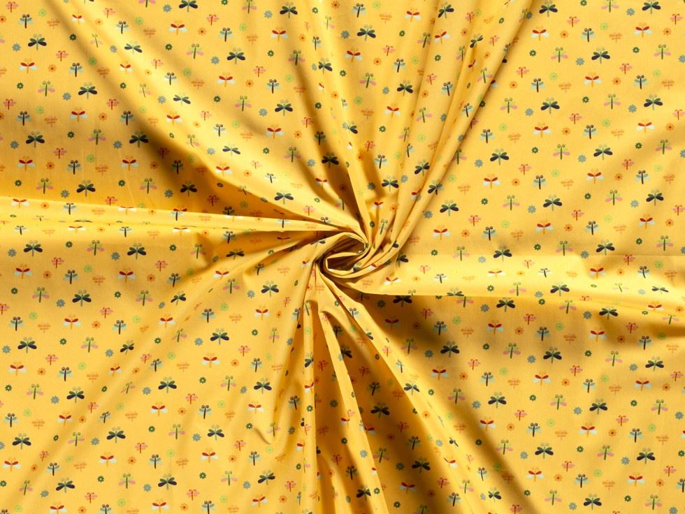 100% Cotton Poplin Fabric Yellow
 
