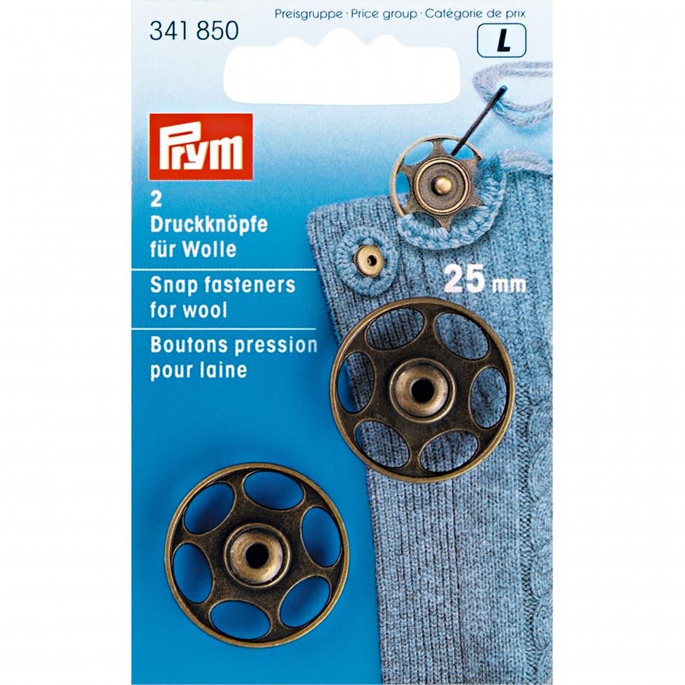 Prym Antique Brass Sew On Metal Snap Fasteners