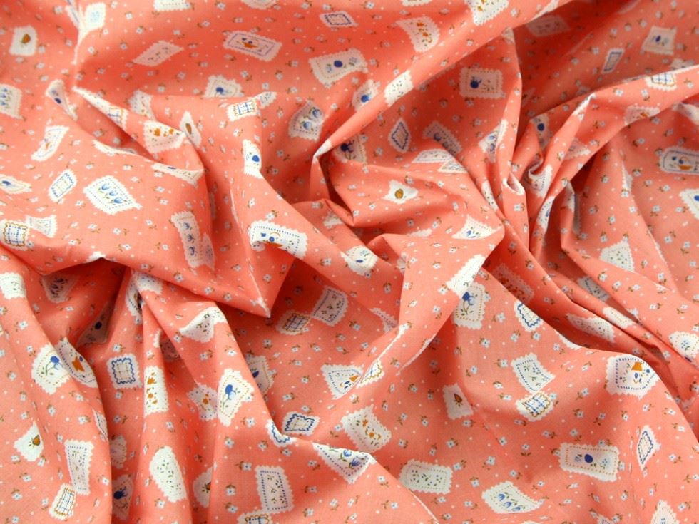 Pink Printed Polycotton Fabric