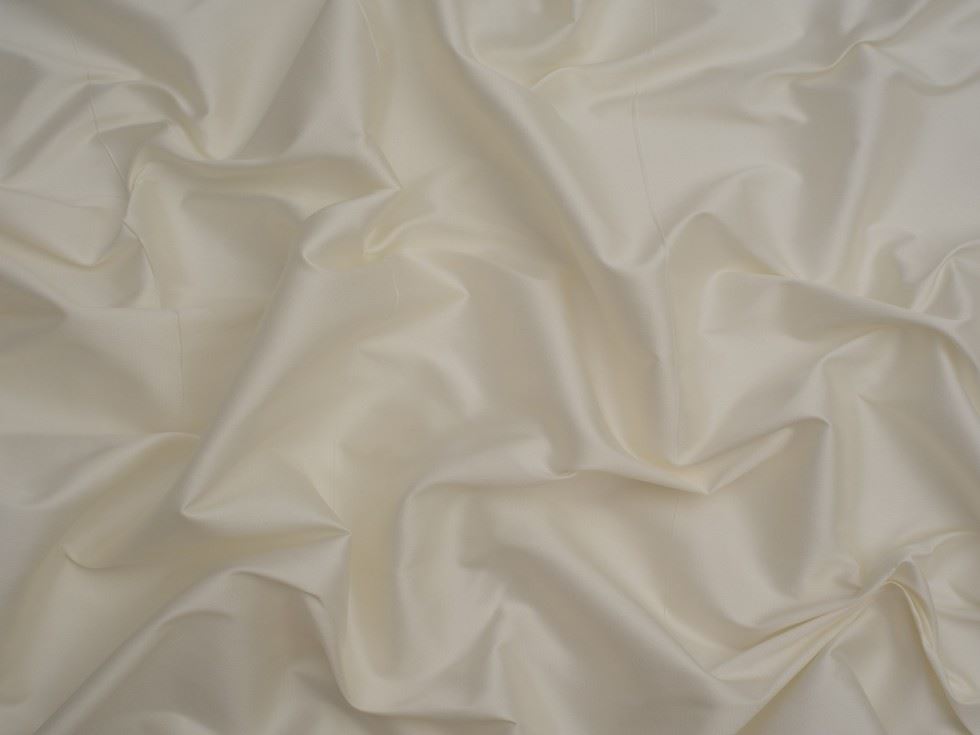 Minerva Core Range Ivory Faux Silk Effect Taffeta Fabric