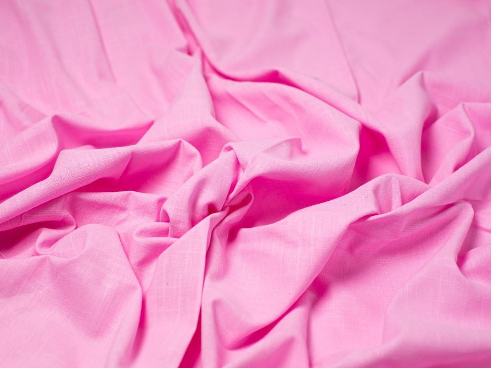 Minerva Core Range Pink Linen Look Textured Cotton Fabric