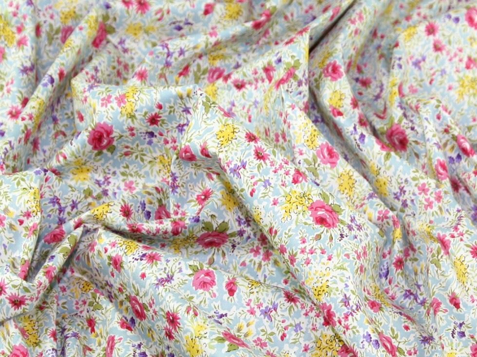 Blue Cotton Lawn Fabric