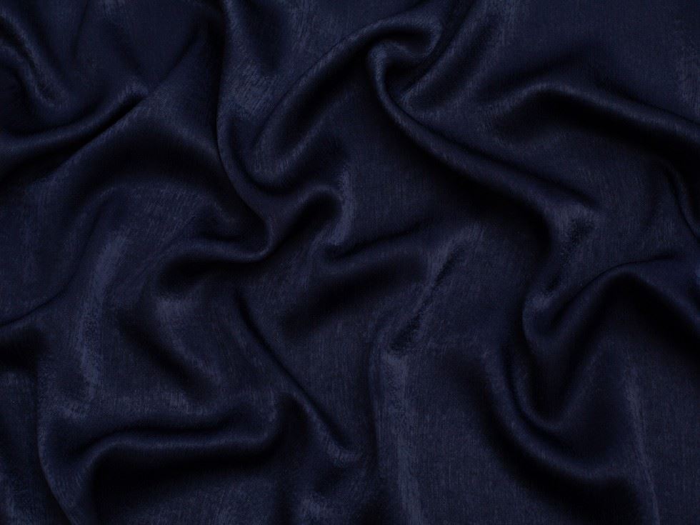 Minerva Core Range Navy Velvet Touch Satin Fabric
