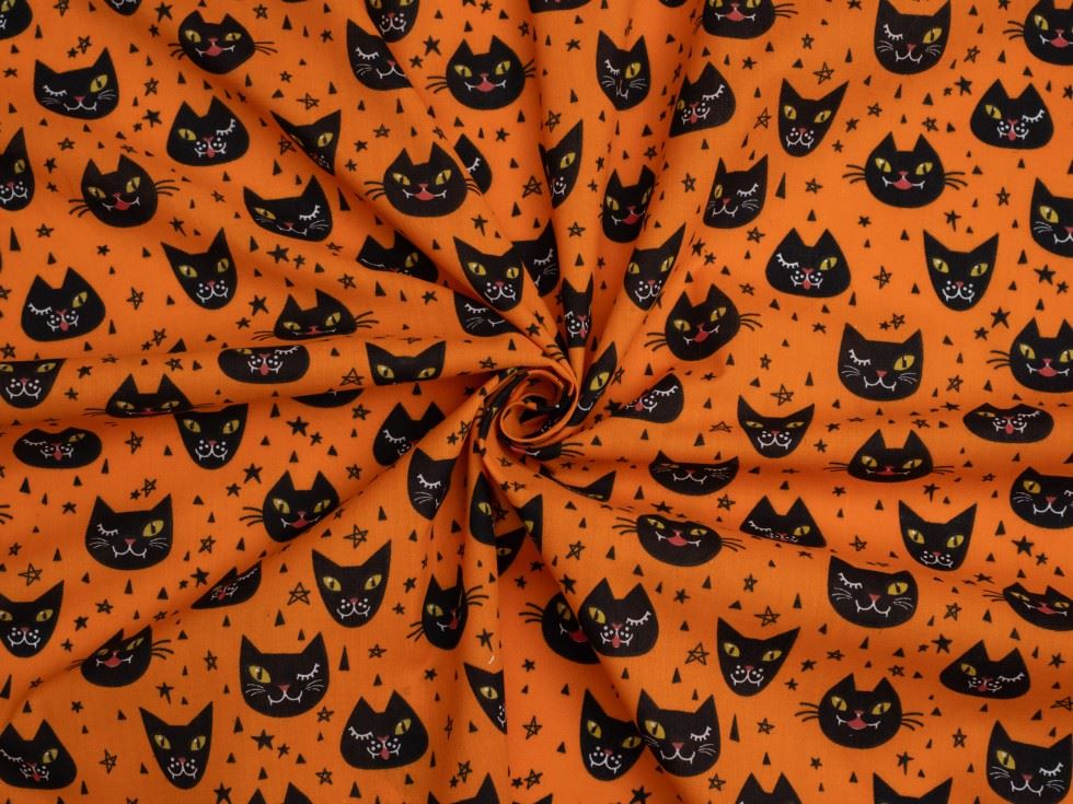 Printed Polycotton Fabric Orange
 