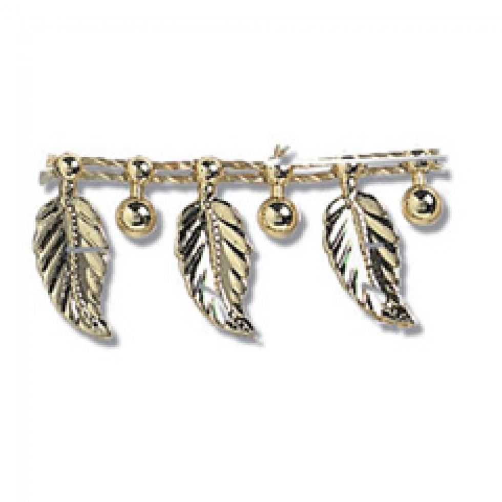 Trimits Gold Leaf Drop Plastic Bead Trim (Value Roll)