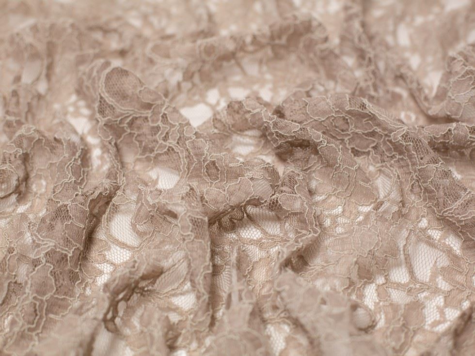 Cream Delicate Stretch Lace Fabric