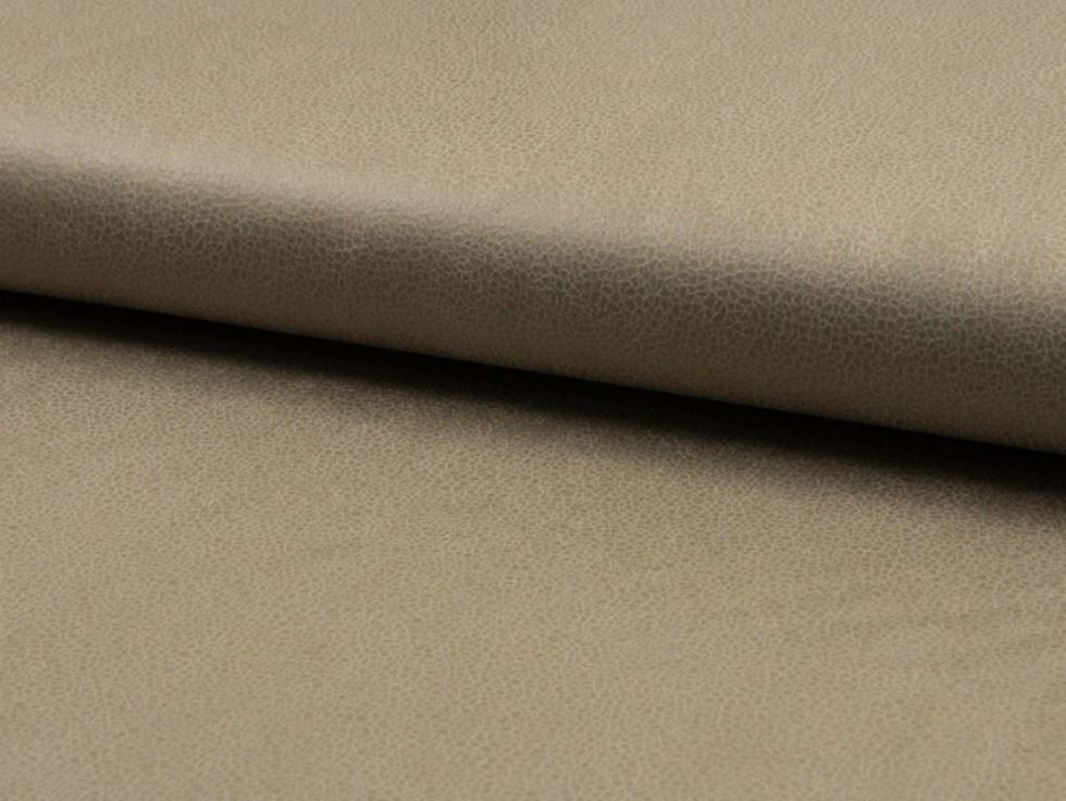Deadstock Foil Faux Suede Stretch Knit Fabric Light Khaki
 