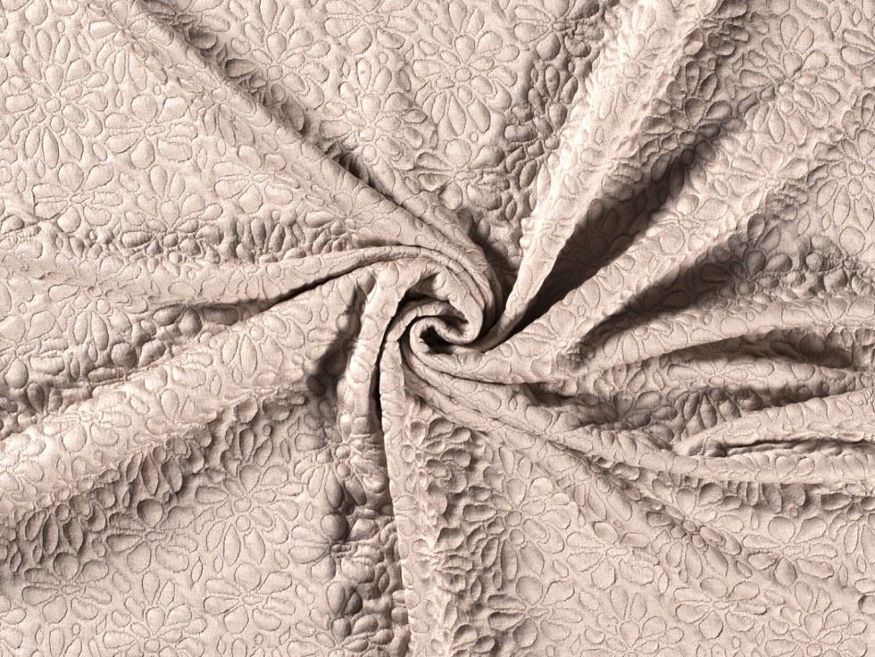 Bubble Jacquard Stretch Knit Fabric Beige
 