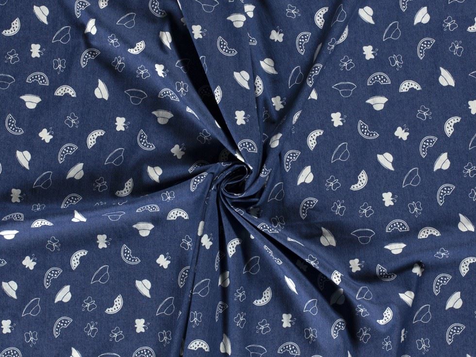 Stretch Woven Denim Fabric Blue