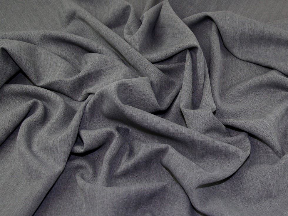 Grey Deadstock Tweed Polyester Suiting Fabric
