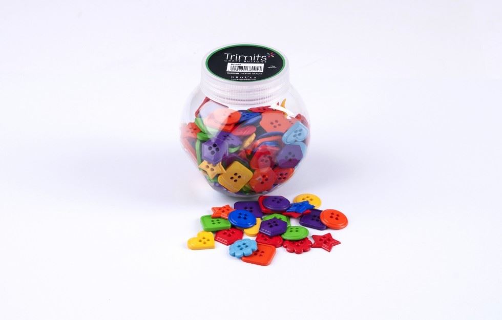Trimits Assorted Shapes Jar Of Buttons