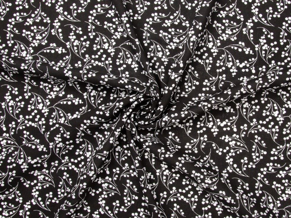 Deadstock Viscose Challis Fabric Black
 