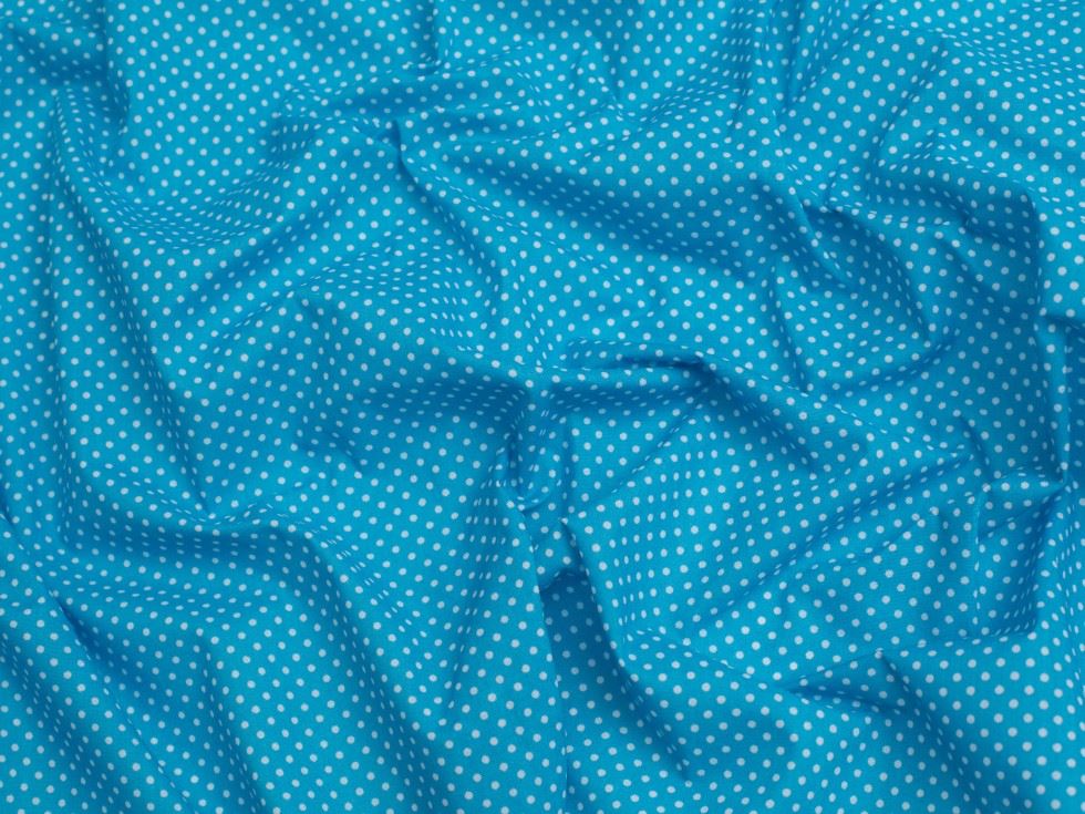 Minerva Core Range Turquoise Printed Polycotton Fabric