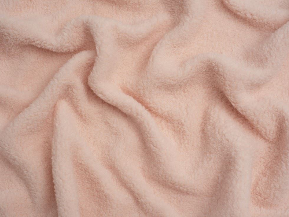 Minerva Core Range Baby Soft Sherpa Fleece Fur Fabric Pale Pink
 