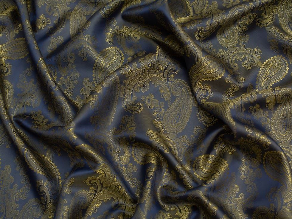 Minerva Core Range Woven Jacquard Lining Fabric Brass Gold
 