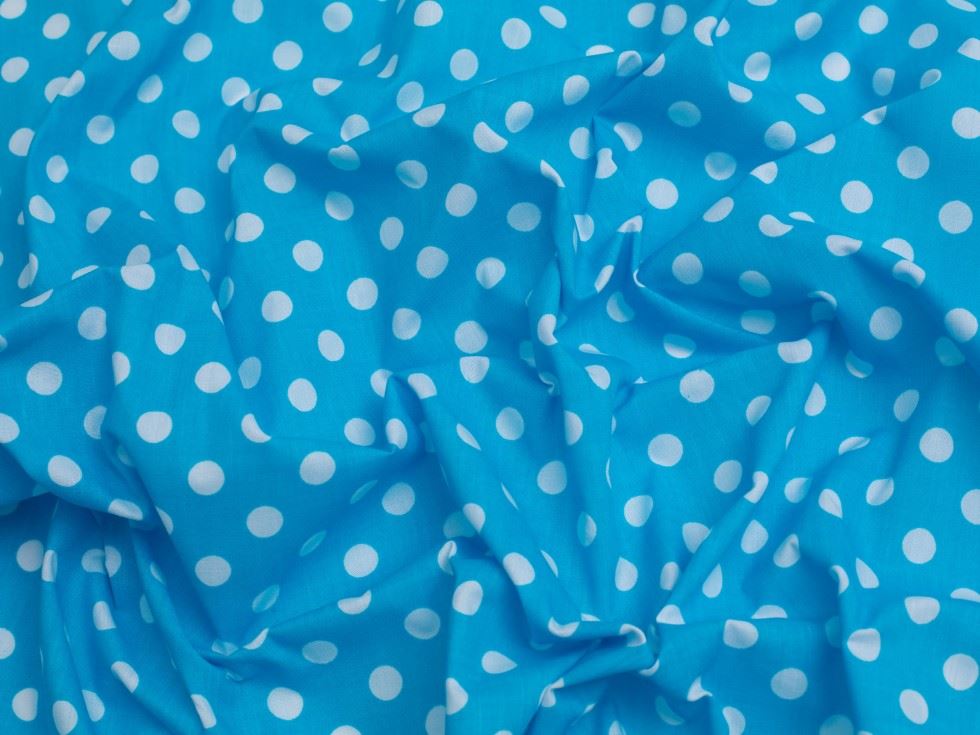 Minerva Core Range Turquoise Printed Polycotton Fabric