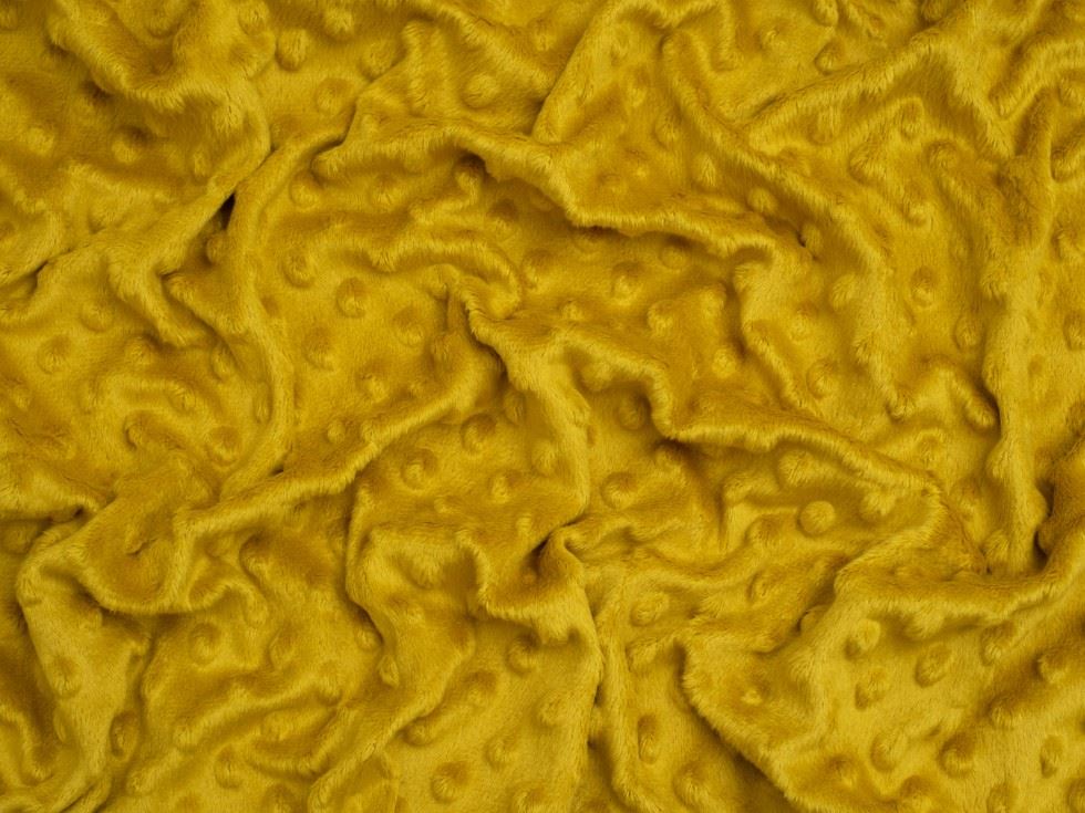 Minerva Core Range Ochre Embossed Dimple Plush Fleece Fabric
