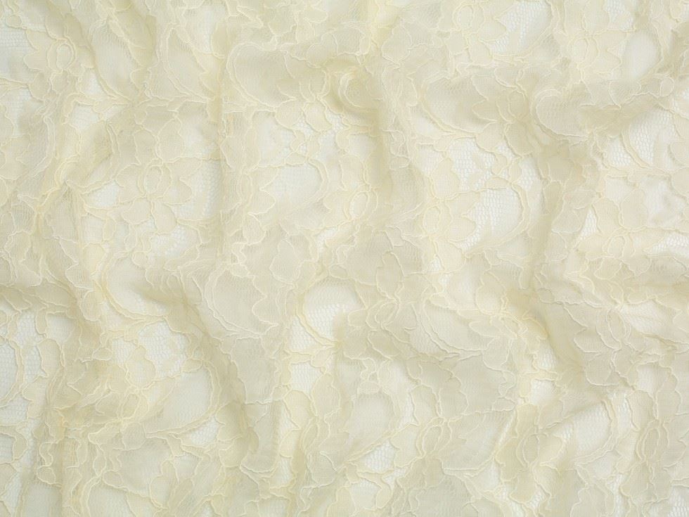 Chantilly Corded Lace Fabric Ivory
 
