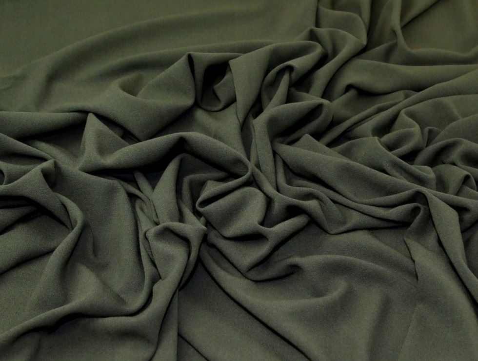 Khaki Deadstock Rio Stretch Woven Crepe Fabric