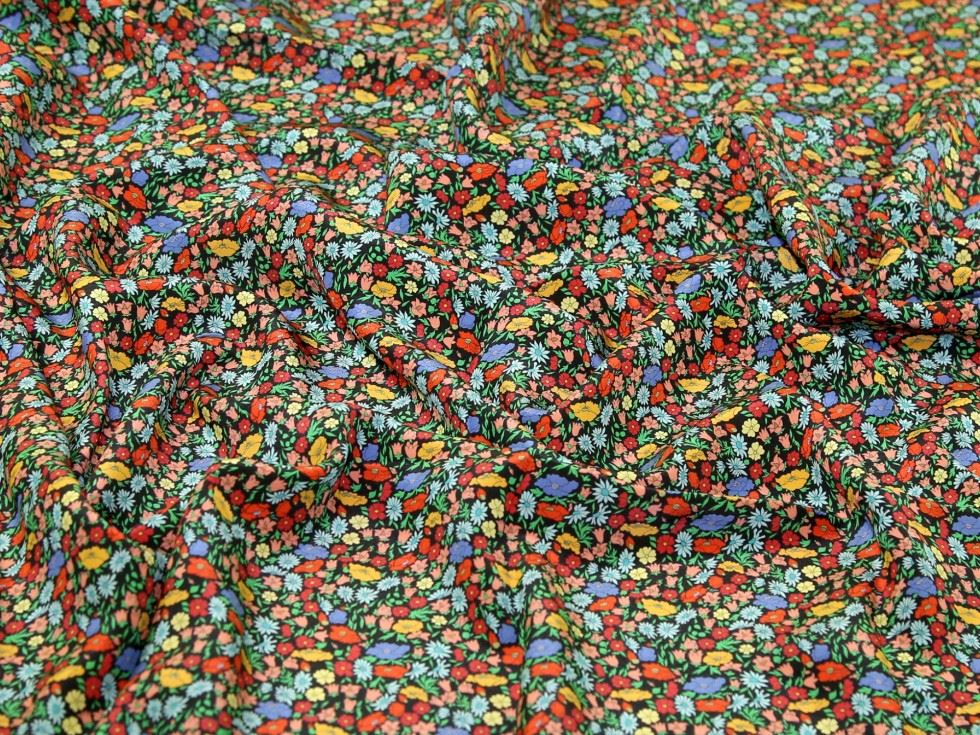 Liberty London Multicoloured Poppy Park Kensington Silk Crepe De Chine Fabric