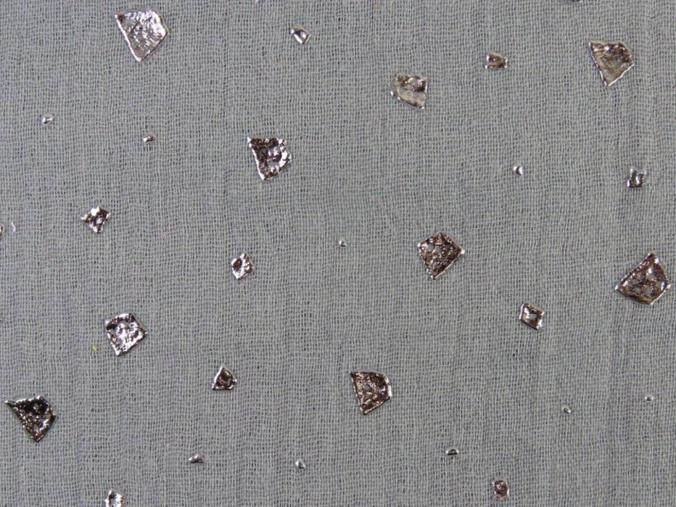 Grey Foil Cotton Double Gauze Fabric
