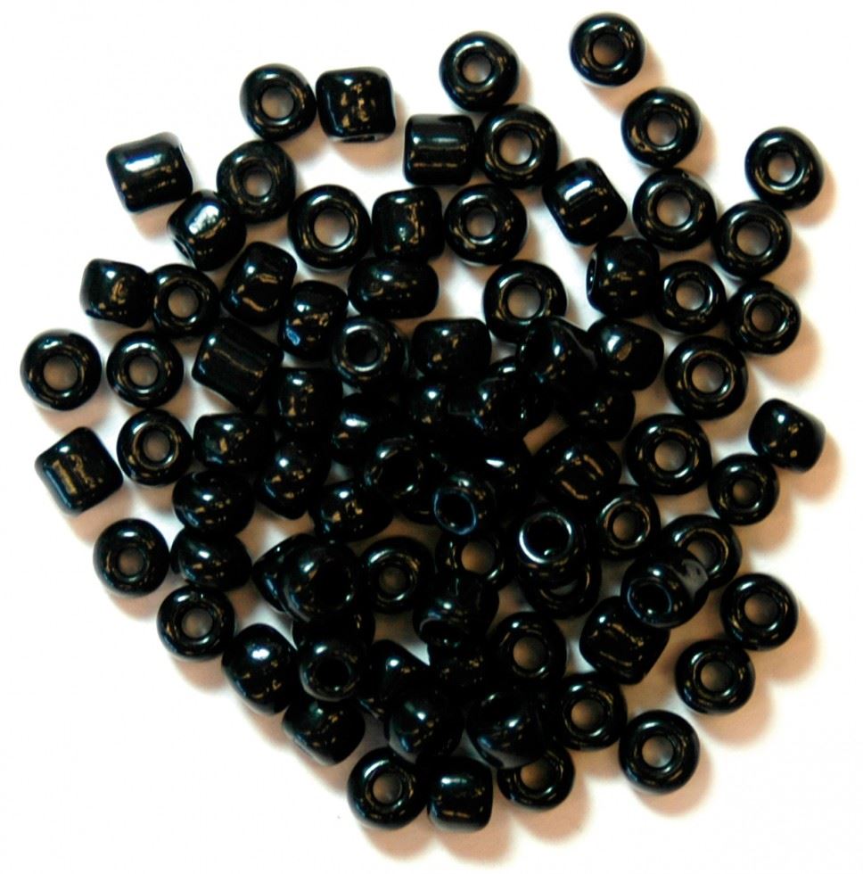 Craft Factory Black Glass E Beads