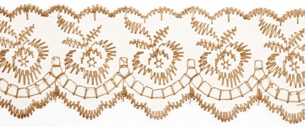 Essential Trimmings Gold Embroidered Lace Trim (Value Roll)