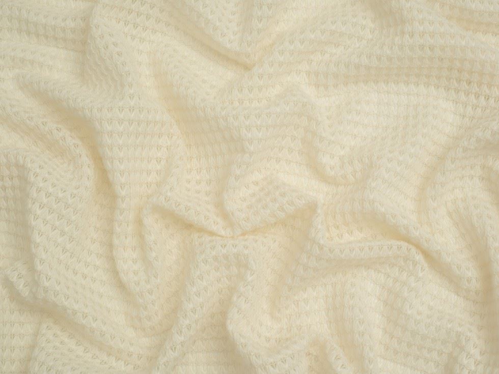 Minerva Core Range Crochet Lace Stretch Sweater Knit Fabric Cream
 