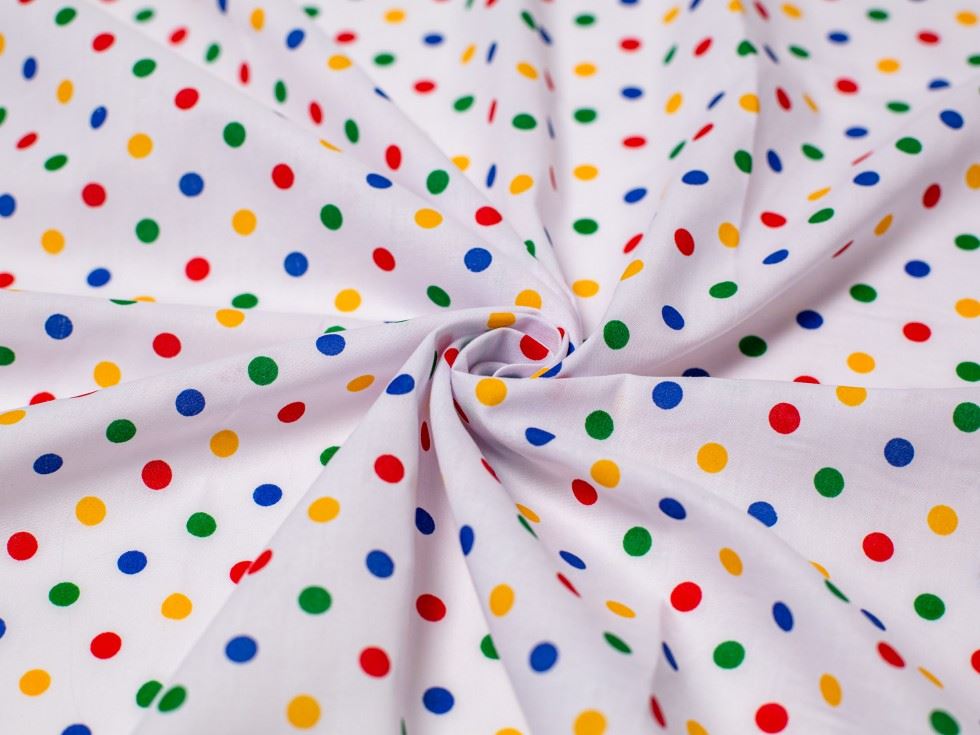 Minerva Core Range Printed Polycotton Fabric 7mm Spots
 