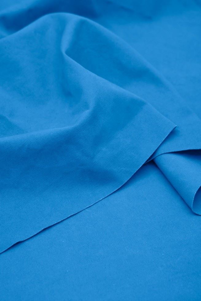 Mind The Maker Azure Organic Washed Cotton Canvas Fabric
