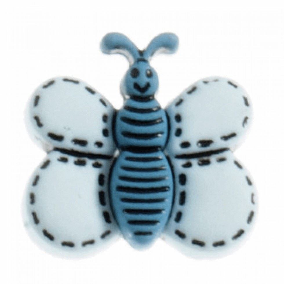 Hemline Blue Butterfly Shape Buttons