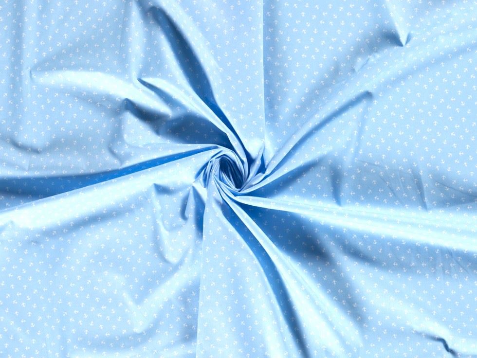 100% Cotton Poplin Fabric Blue
 