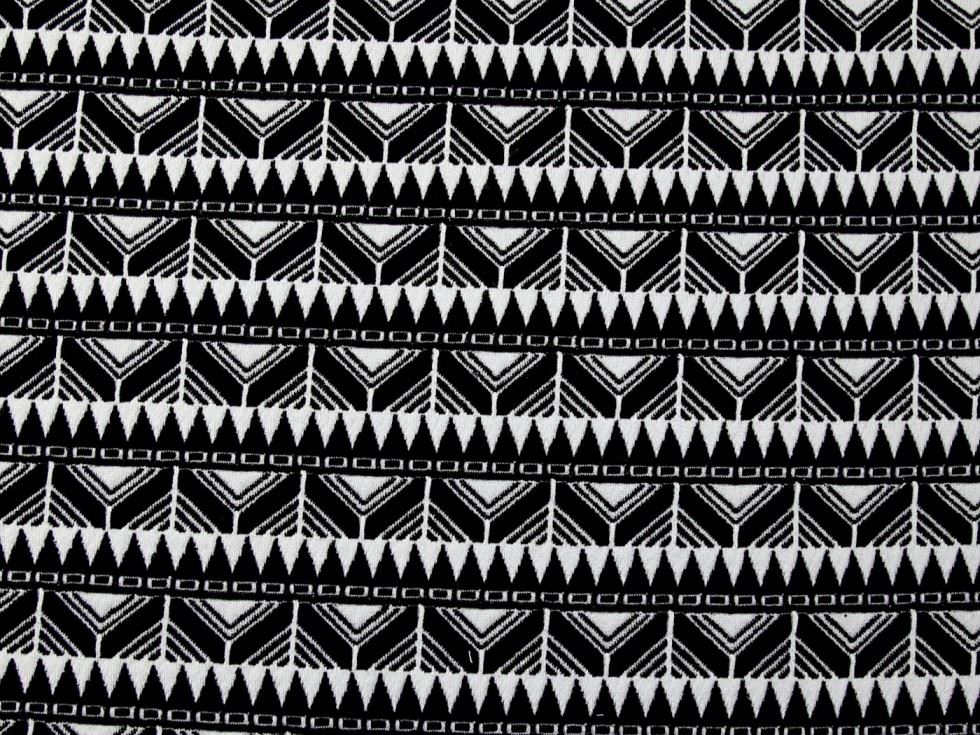 Deadstock Textured Stretch Knit Fabric Black & White
 