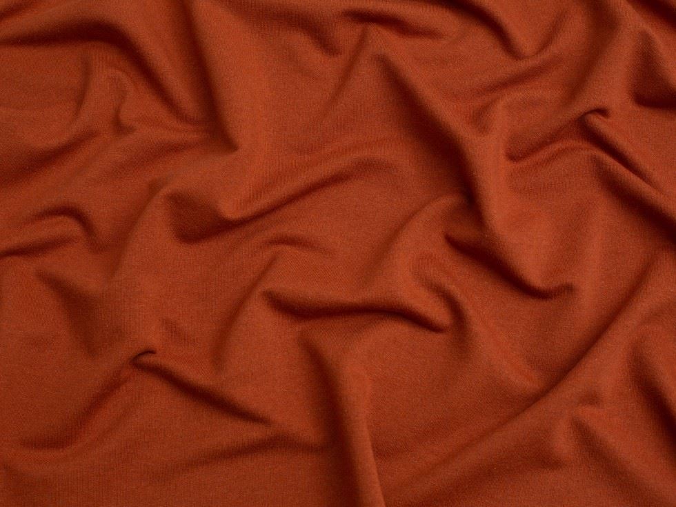 Minerva Core Range Rust Recycled Loop Back French Terry Stretch Knit Fabric