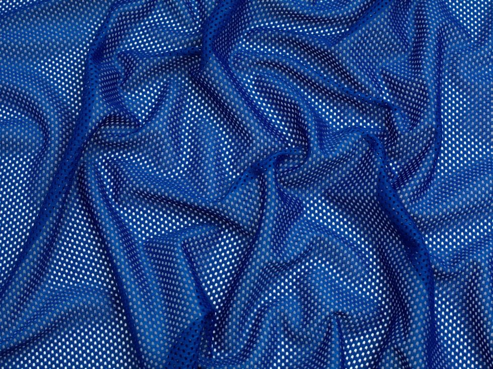 Minerva Core Range Airtex Mesh Stretch Knit Fabric Royal Blue
 