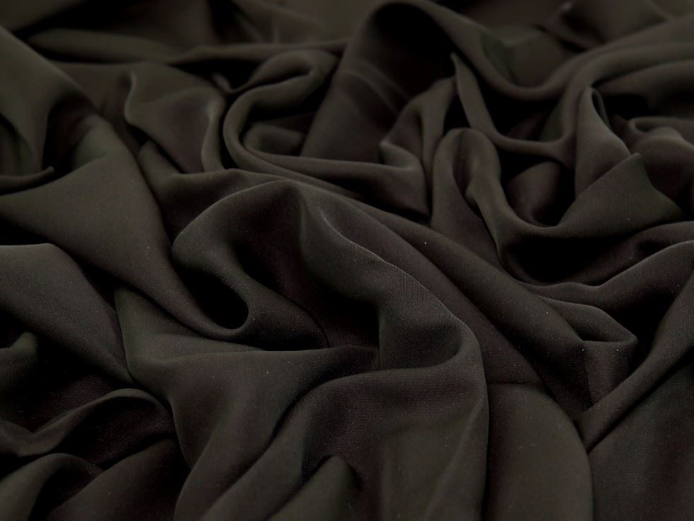 Deadstock Nida Polyester Crepe Fabric Peat
 