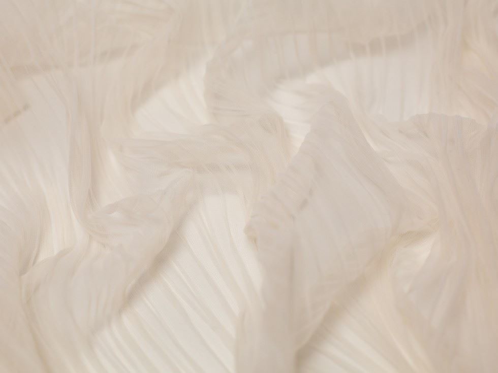 Minerva Core Range Dolce Vita Pleated Tulle Net Fabric Ivory
 