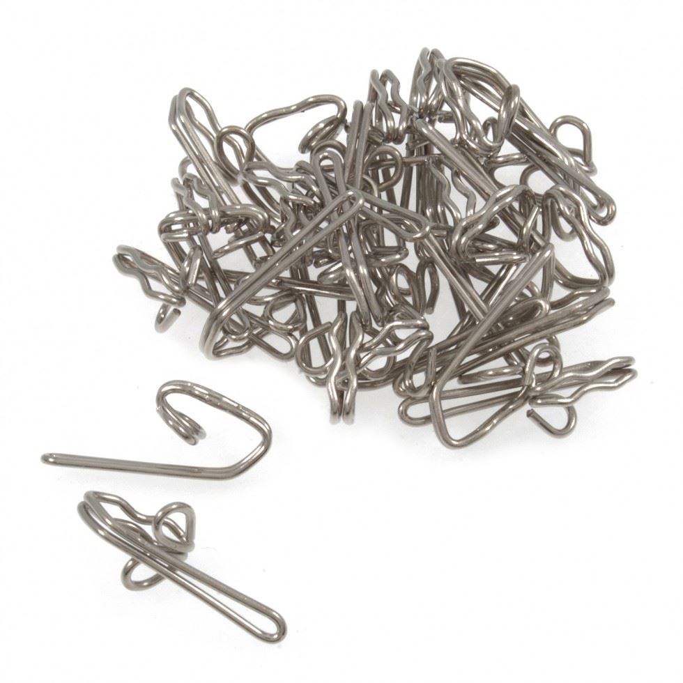Minerva Steel Curtain Hooks Silver Steel/Silver Milward 2101204