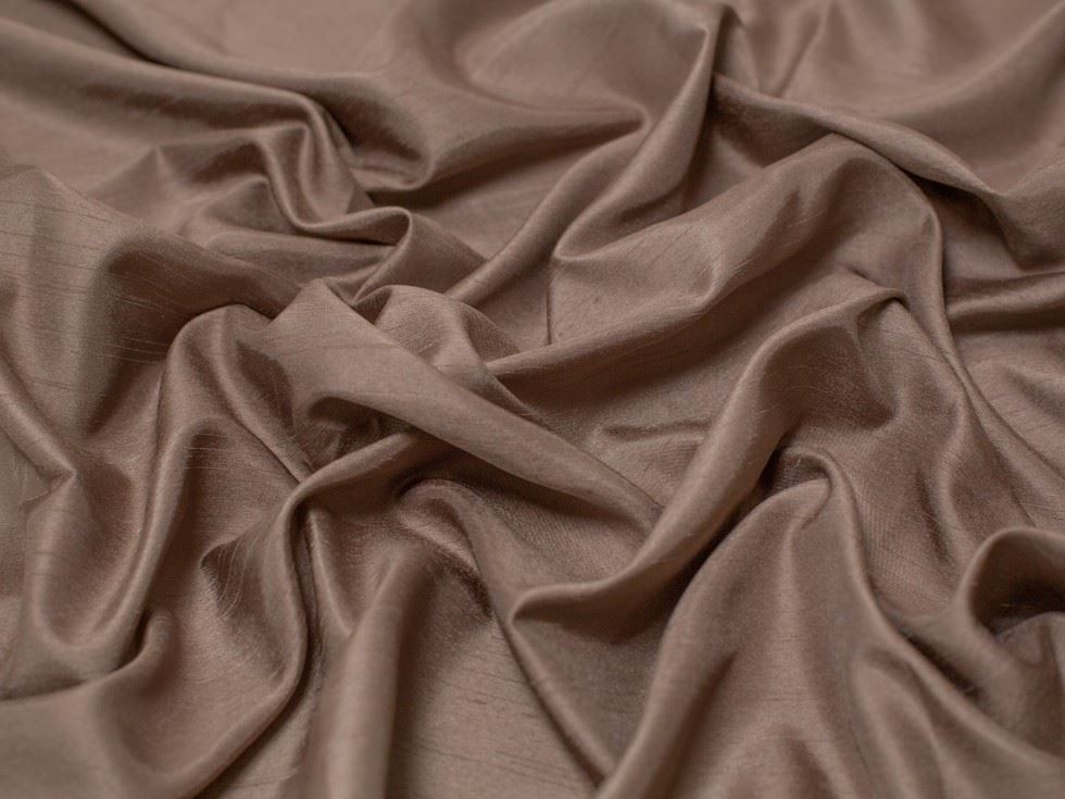 Taupe Satin Back Dupion Fabric