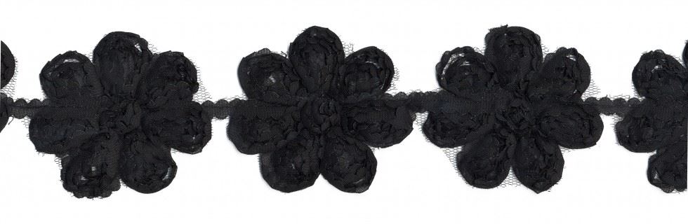 Simplicity Black Daisy Ribbon Braid Trim