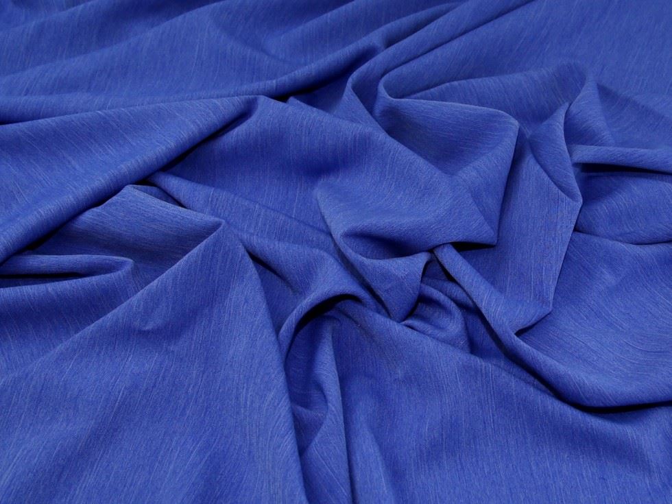 Deadstock Melange Polyester Suiting Fabric Blue
 