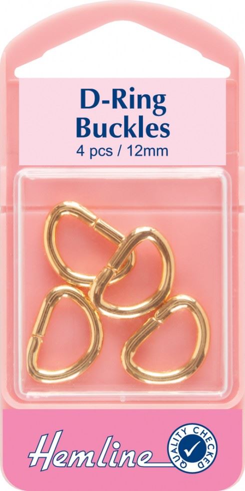 Hemline Brass Gold Metal D Rings