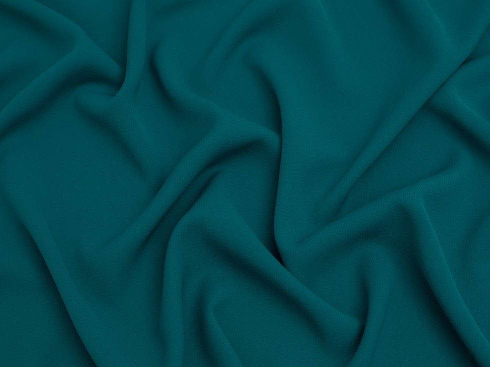 Minerva Core Range Teal Prestige Polyester Crepe Fabric