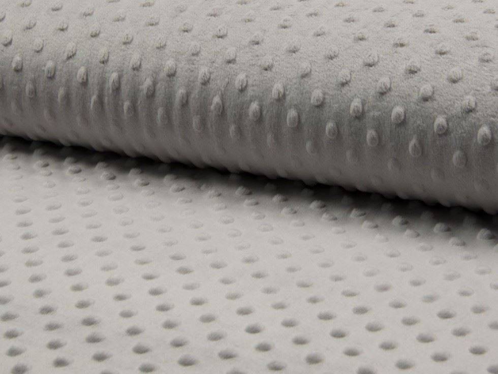 Silver Grey Deadstock Embossed Dimple Plush Fleece Fabric