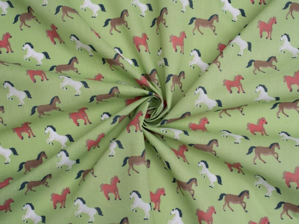 Green Printed Polycotton Fabric